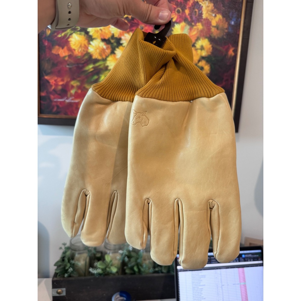 Wells Lamont 1160L Mens Large Deerskin Leather Work Gloves Knit Wrist Tan
